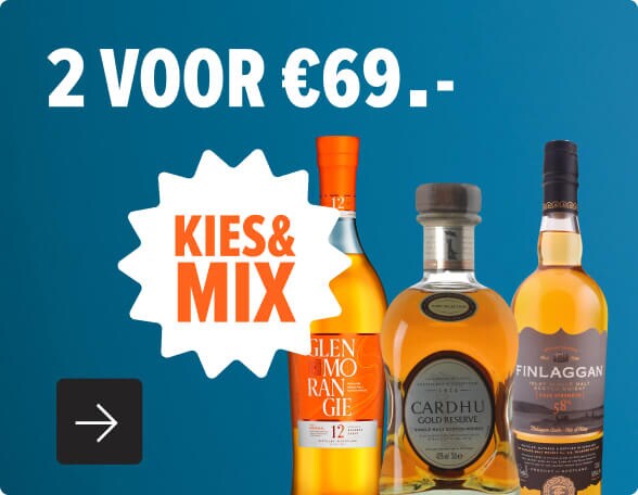 2 whisky's voor 69 euro! kies & mix